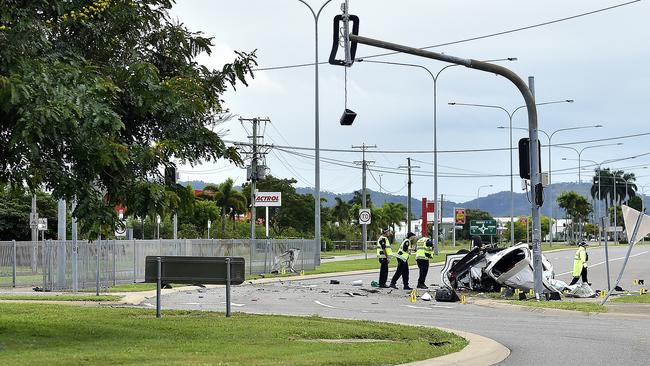 A number of children are dead this morning after a crash at a Garbutt intersection, Townsville. The children understood to be between the ages of 12 and 14, have died after their car crashed at the intersection of Duckworth St and Bayswater Rd at 4.30am. PICTURE: MATT TAYLOR