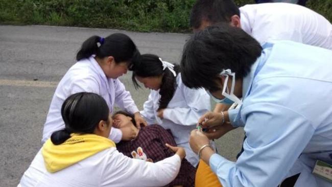 More than 100 people are feared buried in a landslide in China. A rescue mission is underway. Picture: Twitter.