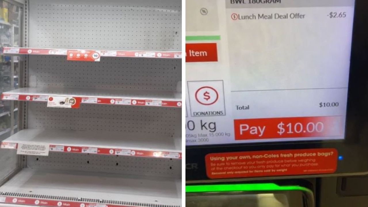 ‘Empty shelves’: Coles aisle stripped bare