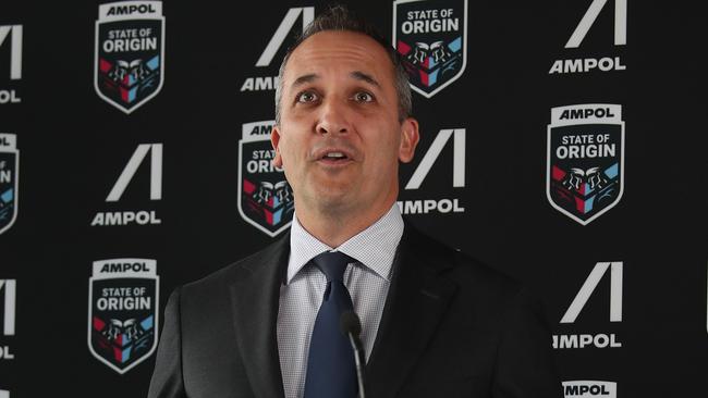 NRL CEO Andrew Abdo says the drugs policy will be reviewed. Picture: Brett Costello