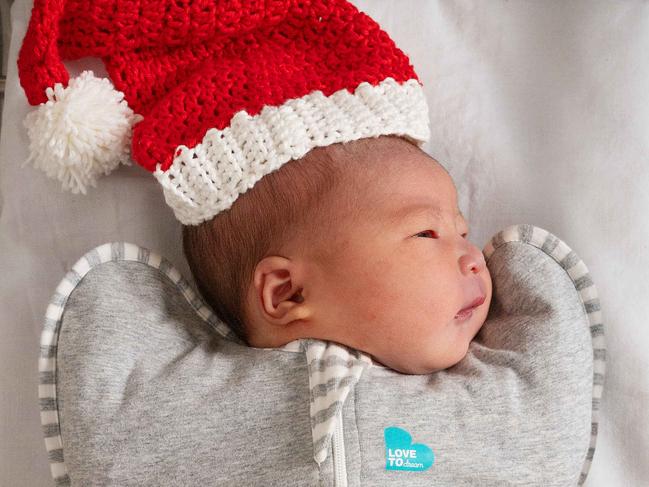 MELBOURNE, DECEMBER 25, 2023: Baby Ella Yiu, born December 25, 2023 weighing 3.39kgs at Box Hill Hospital. Picture: Mark Stewart