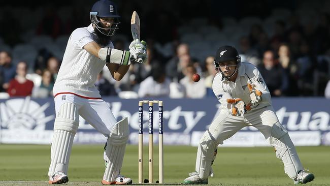 Moeen Ali, dropped down to eight, was unbeaten on 49 at stumps.