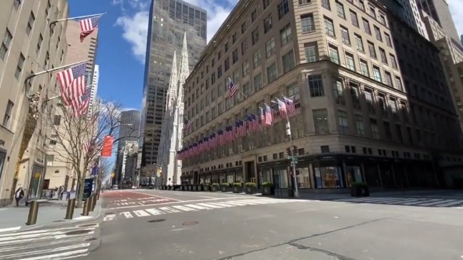 Coronavirus: New York’s 5th Avenue near deserted