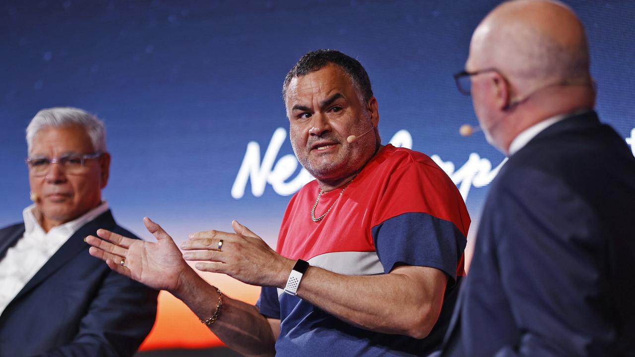 Anthony Dillon debating the Voice to Parliament at News Corp’s Beyond 23 conference at The Horden Pavilion in Sydney. Picture: Sam Ruttyn