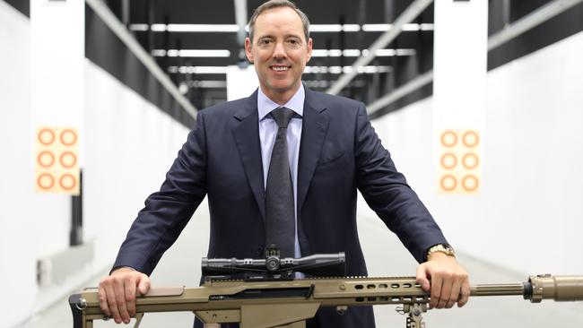 NIOA chief executive Robert Nioa with a Barrett rifle.
