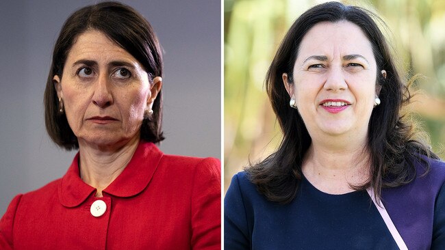 Border wars: Gladys Berejiklian and Annastacia Palaszczuk. Picture: Getty Images/Patrick Woods