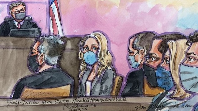 Elizabeth Holmes in a courtroom sketch. Picture: Vicki Behringer/Reuters