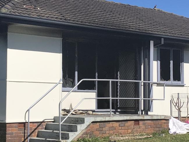 All the windows of the home were smashed during the fire. Picture: Madeline Crittenden. 