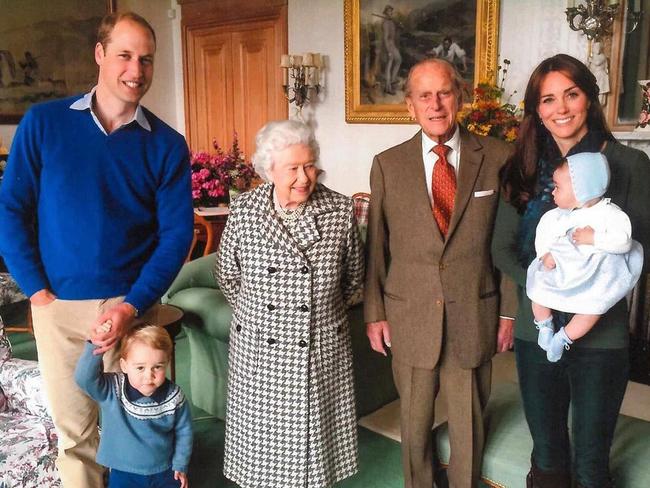 The Duke of Edinburgh with the Queen, Prince William and Kate. Picture: Instagram