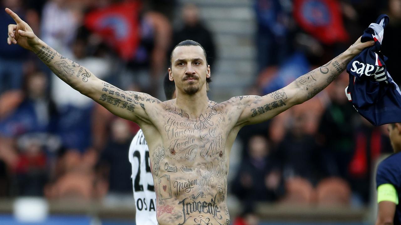 Zlatan Ibrahimovic tattoos world famine Paris Saint-Germain