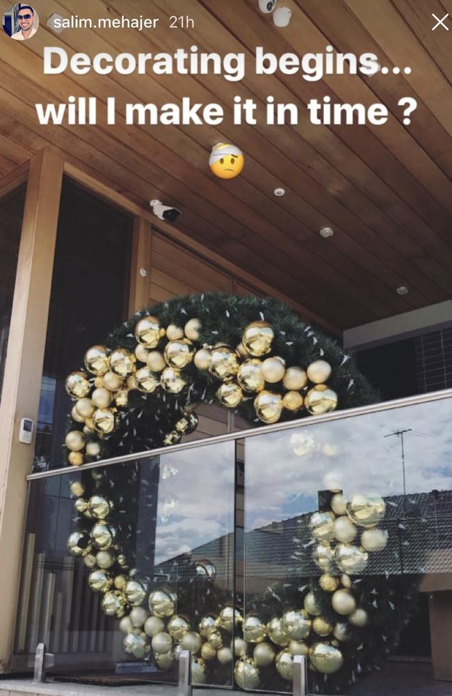 Salim Mehajer is decorating his house for Christmas. Picture: Instagram.