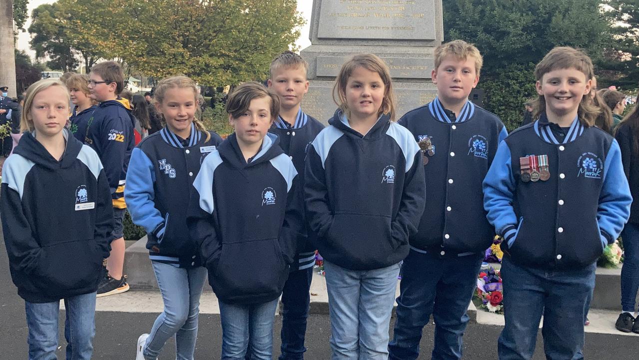 Mount Gambier Anzac Dawn service 2022. Students from Moorak Primary School. Picture: Arj Ganesan