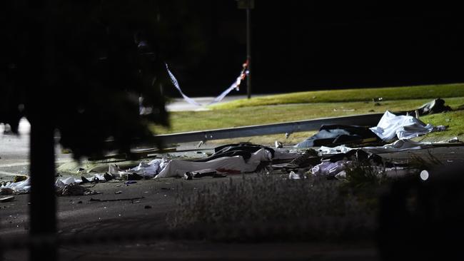 Carnage was left behind in the wake of the crash. Picture: NCA NewsWire / Josie Hayden