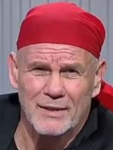 Peter FitzSimons in red bandana days. Pictures: Channel 9