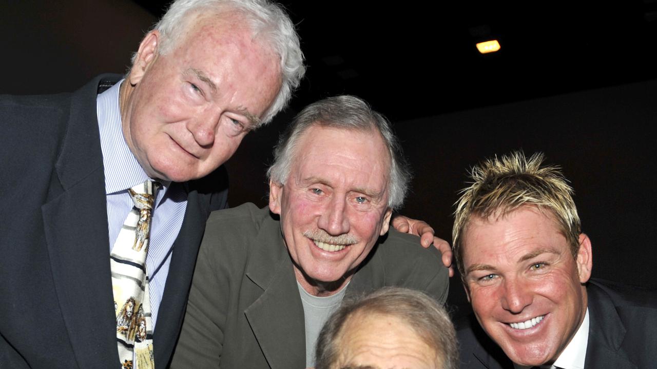 Ashley Mallett, Ian Chappell and Shane Warne.