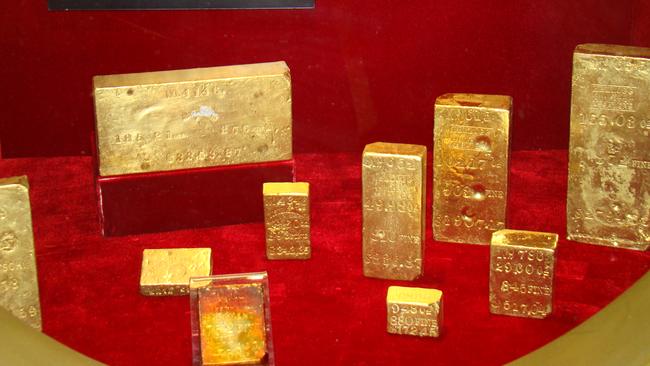 Magnetic pull ... Some of the gold bars recovered from the SS Central America. Source: AP