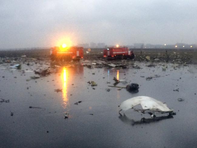 The crash scene at Rostov-on-Don airport.