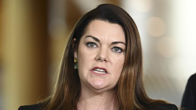 Greens environment spokeswoman Sarah Hanson-Young says Labor is ‘caving’ on nature protection laws. Picture: NewsWire / Martin Ollman