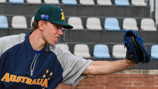 Cain McClelland practicing at Albert Park Baseball fields Lismore.