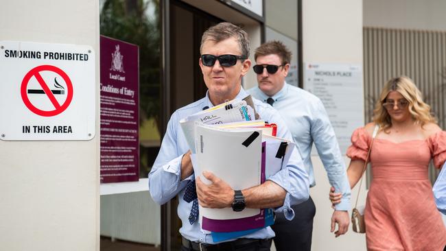 Peter Maley leaves Darwin Local Court after Adam Hall NRL NT footy player and bouncer pleaded guilty to an aggravated assault at Landmark at Gateway. Picture: Pema Tamang Pakhrin