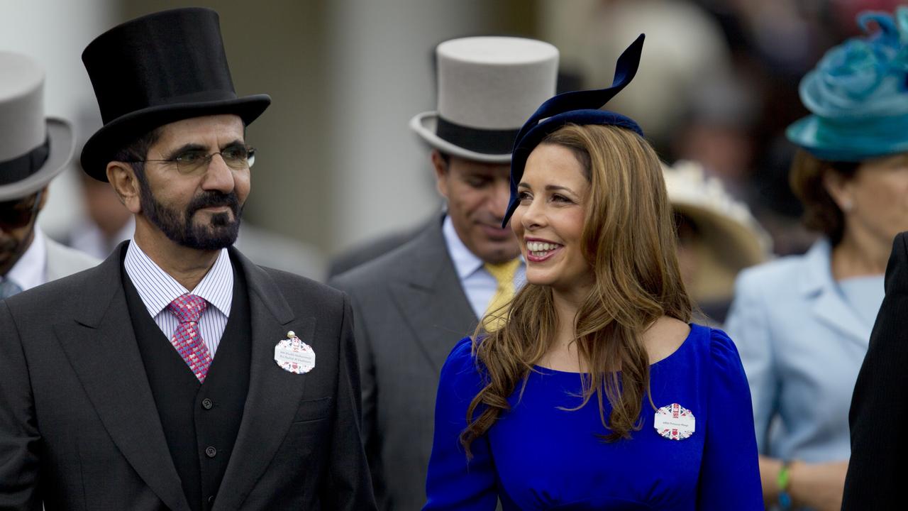 Her father is Sheikh Mohammed bin Rashid Al Maktoum, pictured with his wife Princess Haya of Jordan in 2012 at Royal Ascot, England. Picture: Alastair Grant