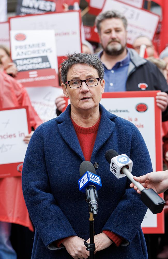 Australian Education Union Victorian Branch president Meredith Peace said shortages were affecting teaching. Picture NCA NewsWire / Aaron Francis