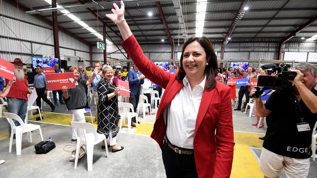 Annastacia Palaszczuk at Labor’s campaign launch in Brisbane on Sunday. Picture: Dan Peled