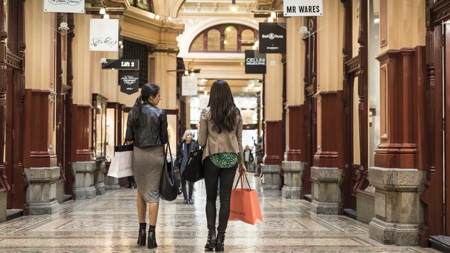 Shopping in the Block Arcade, Collins Street.