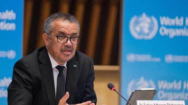 WHO Director-General Tedros Adhanom Ghebreyesus in February. Picture: AFP