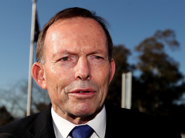 Tony Abbott arriving at Parliament House in Canberra. Picture Kym Smith