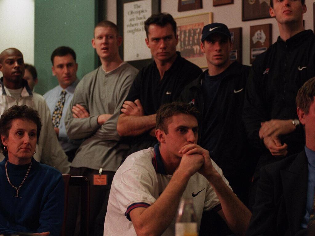 Anstey watches the 1997 NBA draft surrounded by friends and family in Melbourne.