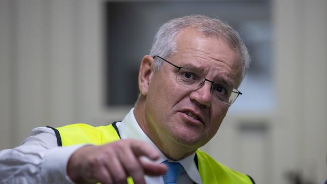 Prime Minister Scott Morrison and Jenny Morrison visit Mak Water, an advanced water treatment manufacturer, focusing on desalination of water. Picture: Jason Edwards