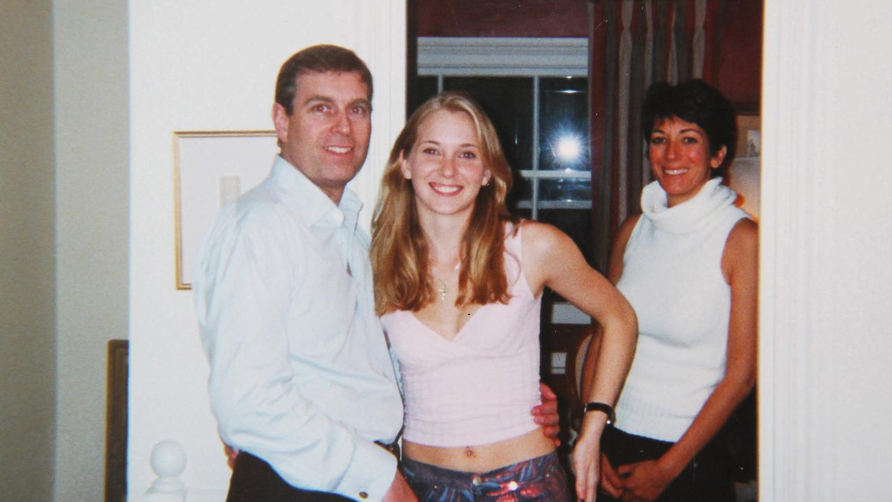 Prince Andrew and Virginia Roberts (now Giuffre) at Ghislaine Maxwell’s townhouse in London on March 13, 2001. Picture: Florida Southern District Court/Supplied