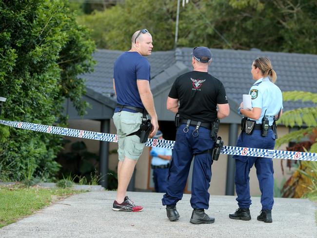 Police search for the attacker. Picture: Nathan Edwards