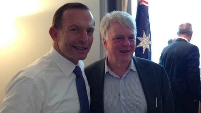 Former prime minister Tony Abbott with Tony O'Leary.