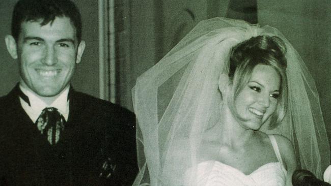 Anthony Stevens with wife Kelli on their wedding day in 1997.