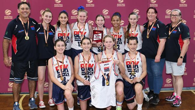 The Burdekin Wildcats after their Division 2 state championship victory. Picture: Basketball Queensland/Highflyer Images