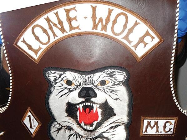 The Lone Wolf bikie gang logo.