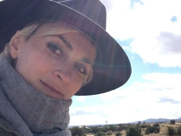 Halyna Hutchins pictured on the set of Rust, days before her death. Picture: Instagram