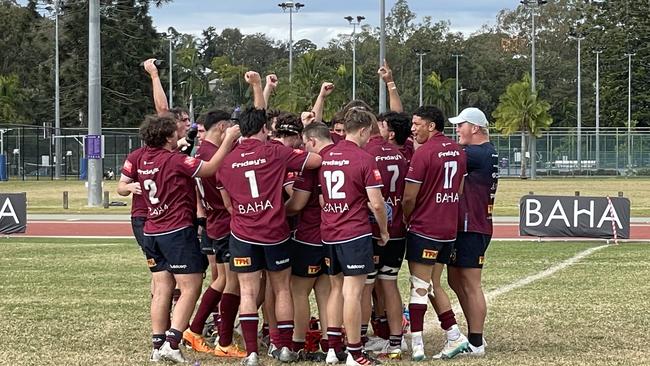 The Uni colts celebrate a win.