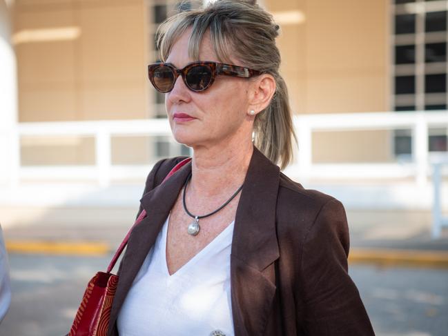 North Australian Aboriginal Justice Agency chief executive Priscilla Atkins leaves the Federal Court where she is suing NAAJA over an employment dispute.Picture: Pema Tamang Pakhrin