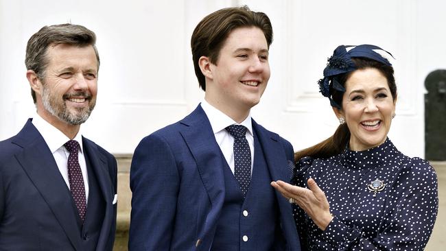 Prince Christian between his parents King Frederik and Queen Mary. Picture: AFP