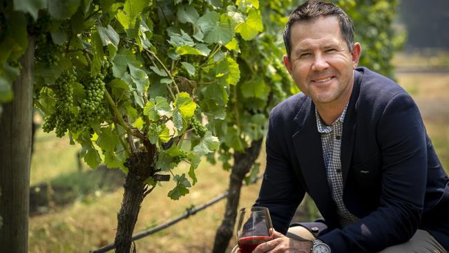 Former Australian cricketer Ricky Ponting surveys local vineyards for his new range of Ponting Wines.