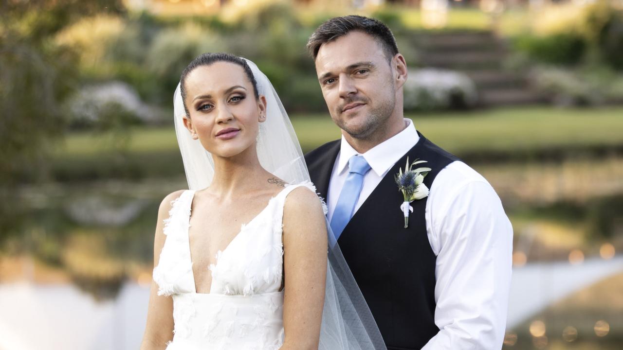 Calm before the storm … Ines and Bronson at their MAFS wedding. Picture: Supplied