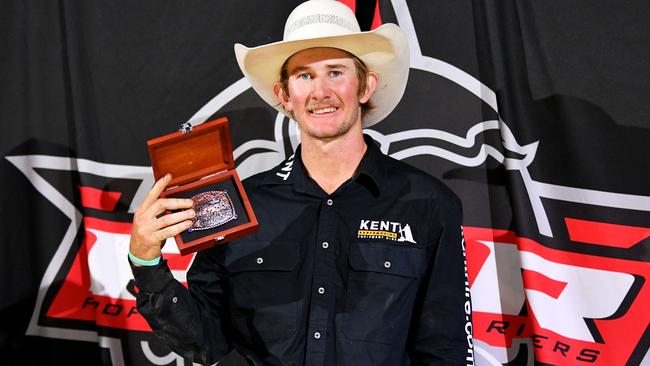 Clermont’s Aaron Kleier made history last year, winning his third straight PBR Australia national title. Picture: Alix Sweeney