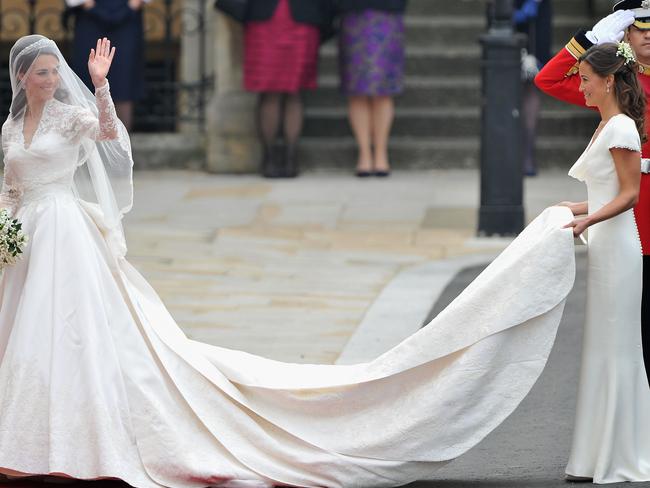 Pippa, right, at her sister Kate's wedding to Prince William in 2011. Picture: Pascal Le Segretain/Getty Images