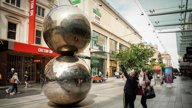 … Adelaide CBD has the Malls Balls. Picture: AAP/Mike Burton