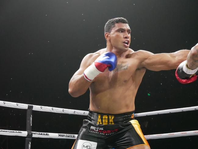 Tevita Pangai Jr Jnr at the Battle of the Reef fight night at the Townsville Entertainment and Convention centre, October 7 2023. Picture: Blair Jackson.