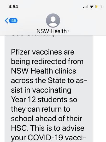 Kathleen McCann was among thousands to receive a text cancelling scheduled Pfizer vaccinations.