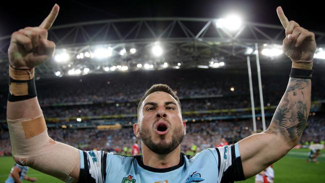 Jack Bird celebrates after winning the 2016 grand final. Picture: Gregg Porteous